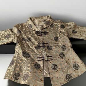 Elegant 100% Silk Chinese Blouse Green Rare Find In Excellent Condition